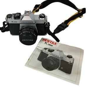 Pentax Asahi K1000 35mm SLR Film Camera 50mm Lens Strap User Manual Vtg 1980s